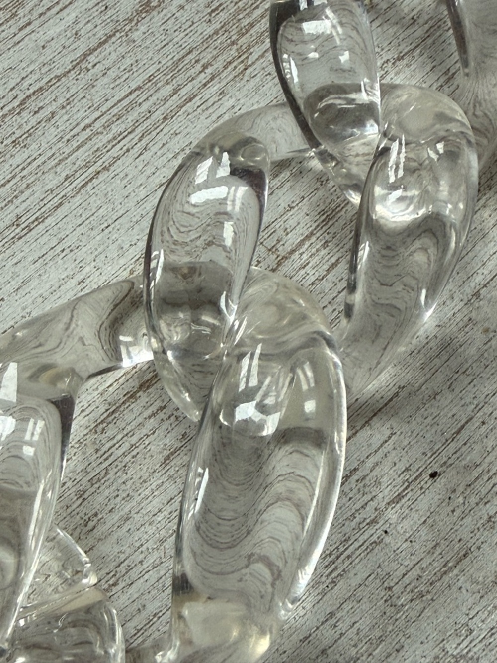 Clear Link Necklace - Transparent Statement Chain - Picture 2 of 3